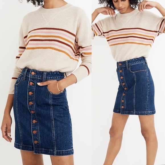 Madewell Stretch Denim Straight Mini Skirt 32 NEW - Picture 1 of 8